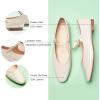 C.Paravano Mary Jane Shoes Women | Ballet Flats | Round Toe Flat | Womens Dressy Shoes(White)