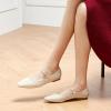 C.Paravano Mary Jane Shoes Women | Ballet Flats | Round Toe Flat | Womens Dressy Shoes(White)