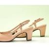 C.Paravano Women’s Slingback | Women’s Pumps | Low Chunky Heel | Block Heel Pumps | Splicing Bowknot(Beige)