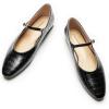 C.Paravano Mary Jane Shoes Women | Ballet Flats | Round Toe Flat | Womens Dressy Shoes(Croc Black)