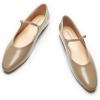 C.Paravano Mary Jane Shoes Women | Ballet Flats | Round Toe Flat | Womens Dressy Shoes(Grey)