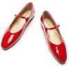 C.Paravano Mary Jane Shoes Women | Ballet Flats | Round Toe Flat | Womens Dressy Shoes(Red)