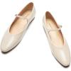C.Paravano Mary Jane Shoes Women | Ballet Flats | Round Toe Flat | Womens Dressy Shoes(White)
