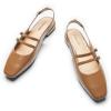 C.Paravano Women’s Flats | Slingback Flats | Flats for Women | Dress Sandal | Mary Jane(Brown)