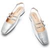 C.Paravano Women’s Flats | Slingback Flats | Flats for Women | Dress Sandal | Mary Jane(Silver)