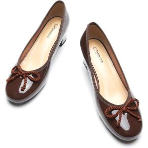 C.Paravano Block Heels | Pumps Shoes Women | Women’s Pumps | Chunky Heels for Women(Coffee)
