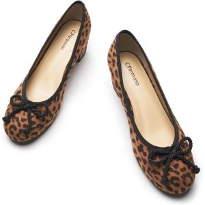 C.Paravano Block Heels | Pumps Shoes Women | Women’s Pumps | Chunky Heels for Women(Leopard)