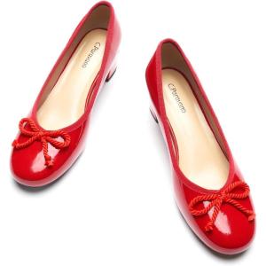 C.Paravano Block Heels | Pumps Shoes Women | Women’s Pumps | Chunky Heels for Women(Red)