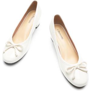 C.Paravano Block Heels | Pumps Shoes Women | Women’s Pumps | Chunky Heels for Women(White)