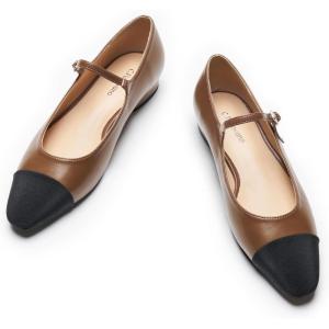 C.Paravano Mary Jane Flats | Ballet Flats | Work Shoes Women | Shoes for Women Dressy Casual(X6a-brown)