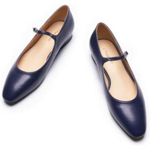 C.Paravano Mary Jane Flats | Ballet Flats | Work Shoes Women | Shoes for Women Dressy Casual(X6c-navy)