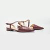 C.Paravano Flats for Women | Pointed Toe Flats | Slingback Shoes for Women | Pointed Toe Sandals | Casual Shoes(Burgundy Red)