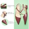 C.Paravano Flats for Women | Pointed Toe Flats | Slingback Shoes for Women | Pointed Toe Sandals | Casual Shoes(Burgundy Red)