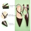 C.Paravano Flats for Women | Pointed Toe Flats | Slingback Shoes for Women | Pointed Toe Sandals | Casual Shoes(Coffee)