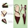 C.Paravano Flats for Women | Pointed Toe Flats | Slingback Shoes for Women | Pointed Toe Sandals | Casual Shoes(Darkred)