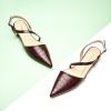 C.Paravano Flats for Women | Pointed Toe Flats | Slingback Shoes for Women | Pointed Toe Sandals | Casual Shoes(Darkred)