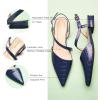 C.Paravano Flats for Women | Pointed Toe Flats | Slingback Shoes for Women | Pointed Toe Sandals | Casual Shoes(Navy)