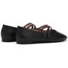 C.Paravano Genuine Leather Women’s Flats | Mary Jane Flats | Square Toe Shoes | Dress Shoes with Straps(Black)