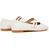 C.Paravano Genuine Leather Women’s Flats | Mary Jane Flats | Square Toe Shoes | Dress Shoes with Straps(Ivory)