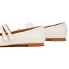 C.Paravano Genuine Leather Women’s Flats | Mary Jane Flats | Square Toe Shoes | Dress Shoes with Straps(Ivory)