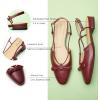 C.Paravano Women’s Slingback Dress Shoes | Slingback Flats for women | Sandals Women Flat | Comfortable Casual Flat Shoes(Burgundy)