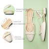 C.Paravano Women’s Slingback Dress Shoes | Slingback Flats for women | Sandals Women Flat | Comfortable Casual Flat Shoes(Ivory White)