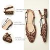 C.Paravano Women’s Slingback Dress Shoes | Slingback Flats for women | Sandals Women Flat | Comfortable Casual Flat Shoes(Leopard)