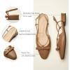 C.Paravano Women’s Slingback Dress Shoes | Slingback Flats for women | Sandals Women Flat | Comfortable Casual Flat Shoes(Light Brown)