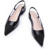 C.Paravano Women’s Pointed Toe Slingback Flats | Comfort Heeled Sandals | Slip-On Flats | Perfect for Casual, Business, Party, Date(Size 7.5,Black Croc Flat)