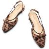 C.Paravano Women’s Slingback Dress Shoes | Slingback Flats for women | Sandals Women Flat | Comfortable Casual Flat Shoes(Leopard)