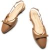 C.Paravano Women’s Slingback Dress Shoes | Slingback Flats for women | Sandals Women Flat | Comfortable Casual Flat Shoes(Light Brown)