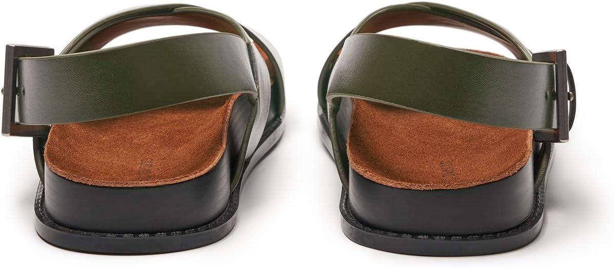 imageCParavano Women Sandals Womens Slide Sandals Comfortable Dressy Flat Sandals Sandals with Arch Support Adjustable Buckle Slip OnArmy Green