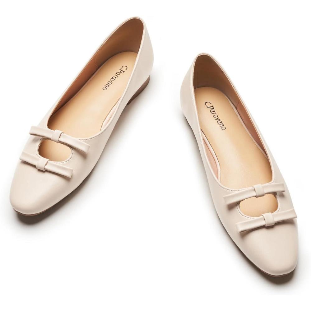 imageCParavano Flats for Women Womens Flats Ballet Flats Shoes Dressy ShoesMilky Whiteb6