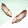 C.Paravano Crystal Chain Pointed Toe Flats Comfortable Party Dressy Shoes for Women Designer Shoes Women’s Flats(Flats-beige)