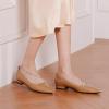 C.Paravano Crystal Chain Pointed Toe Flats Comfortable Party Dressy Shoes for Women Designer Shoes Women’s Flats(Flats-beige)