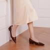C.Paravano Crystal Chain Pointed Toe Flats Comfortable Party Dressy Shoes for Women Designer Shoes Women’s Flats(Flats-brown)