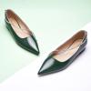 C.Paravano Crystal Chain Pointed Toe Flats Comfortable Party Dressy Shoes for Women Designer Shoes Women’s Flats(Flats-green)