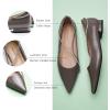 C.Paravano Crystal Chain Pointed Toe Flats Comfortable Party Dressy Shoes for Women Designer Shoes Women’s Flats(Flats-grey)