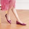C.Paravano Crystal Chain Pointed Toe Flats Comfortable Party Dressy Shoes for Women Designer Shoes Women’s Flats(Flats-purple)