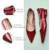 C.Paravano Crystal Chain Pointed Toe Flats Comfortable Party Dressy Shoes for Women Designer Shoes Women’s Flats(Flats-red)