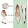 C.Paravano Crystal Chain Pointed Toe Flats Comfortable Party Dressy Shoes for Women Designer Shoes Women’s Flats(Flats-white)