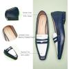 C.Paravano Loafer Women Penny Loafers Flat Shoes for Women Slip On Shoes Crocodile-Embossed(B-navy)