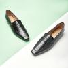 C.Paravano Loafer Women Penny Loafers Flat Shoes for Women Slip On Shoes Crocodile-Embossed(C-black)