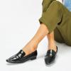 C.Paravano Loafer Women Penny Loafers Flat Shoes for Women Slip On Shoes Crocodile-Embossed(C-black)