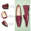 C.Paravano Loafer Women Penny Loafers Flat Shoes for Women Slip On Shoes Crocodile-Embossed(C-burgundy)