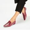 C.Paravano Loafer Women Penny Loafers Flat Shoes for Women Slip On Shoes Crocodile-Embossed(C-burgundy)