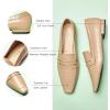 C.Paravano Loafer Women Penny Loafers Flat Shoes for Women Slip On Shoes Crocodile-Embossed(C-camel)