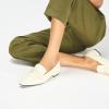 C.Paravano Loafer Women Penny Loafers Flat Shoes for Women Slip On Shoes Crocodile-Embossed(C-cream)