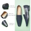 C.Paravano Loafer Women Penny Loafers Flat Shoes for Women Slip On Shoes Crocodile-Embossed(C-navy)