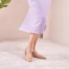C.Paravano Mary Jane Flats | Low Heel Dress Shoes | Women’s Pumps | Work Shoes Women(Beige)